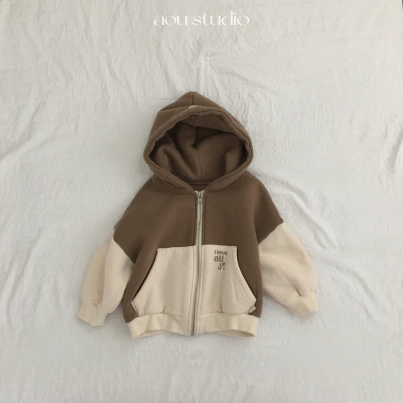 Aou Studio - Korean Baby Fashion - #babyoutfit - Melo Brushed Hoodie Zip-Up - 2