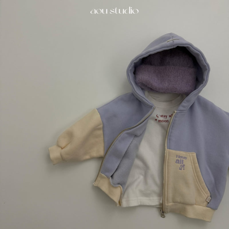 Aou Studio - Korean Baby Fashion - #babyoutfit - Melo Brushed Hoodie Zip-Up - 3