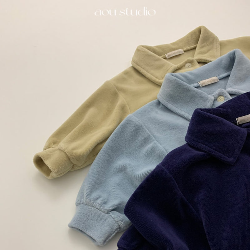 Aou Studio - Korean Baby Fashion - #babyoutfit - Velo Collar Sweatshirt - 11