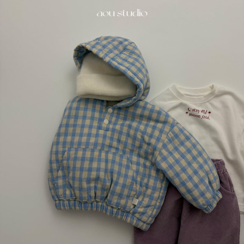 Aou Studio - Korean Baby Fashion - #babyoutfit - Check Padded Anorak - 9