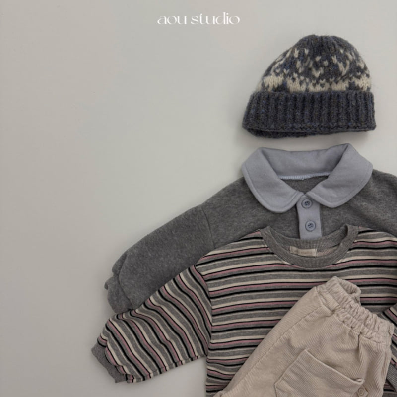 Aou Studio - Korean Baby Fashion - #babyoutfit - Kawa Collar Sweatshirt - 7