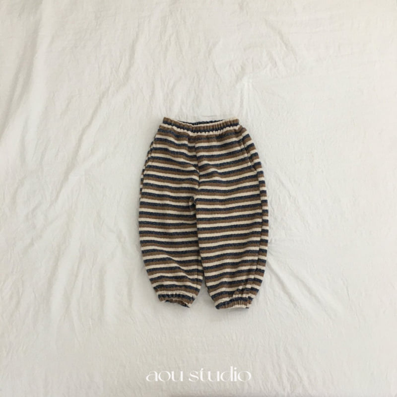 Aou Studio - Korean Baby Fashion - #babyoutfit - Cookie Striped Jogger Pants - 2