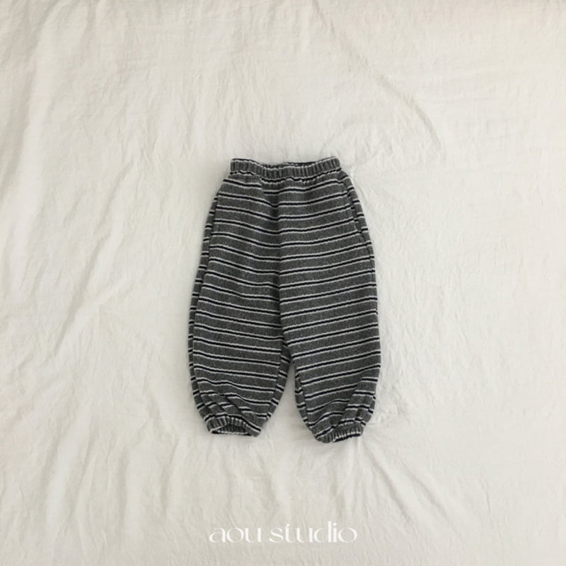 Aou Studio - Korean Baby Fashion - #babyoutfit - Cookie Striped Jogger Pants - 3