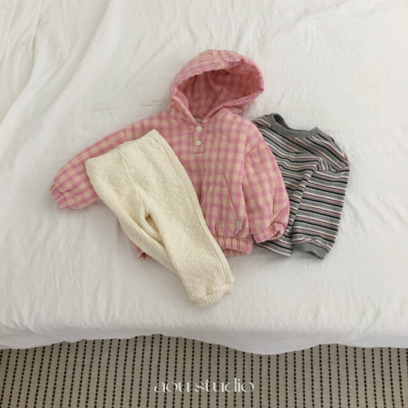 Aou Studio - Korean Baby Fashion - #babywear - Check Padded Anorak - 10