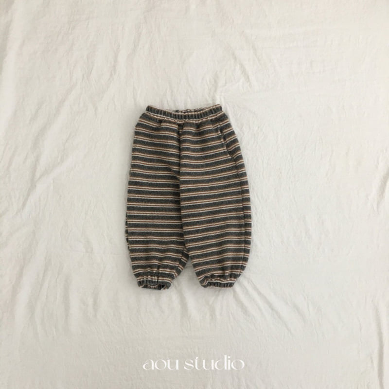 Aou Studio - Korean Baby Fashion - #babyoutfit - Cookie Striped Jogger Pants - 4
