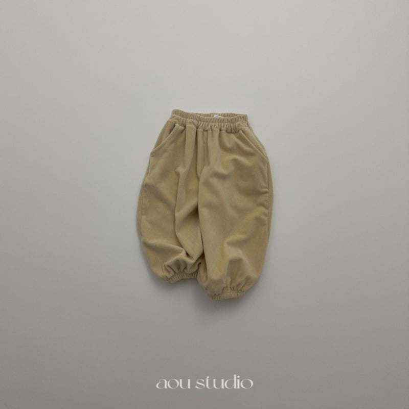 Aou Studio - Korean Baby Fashion - #babywear - Cream Jogger Pants - 2