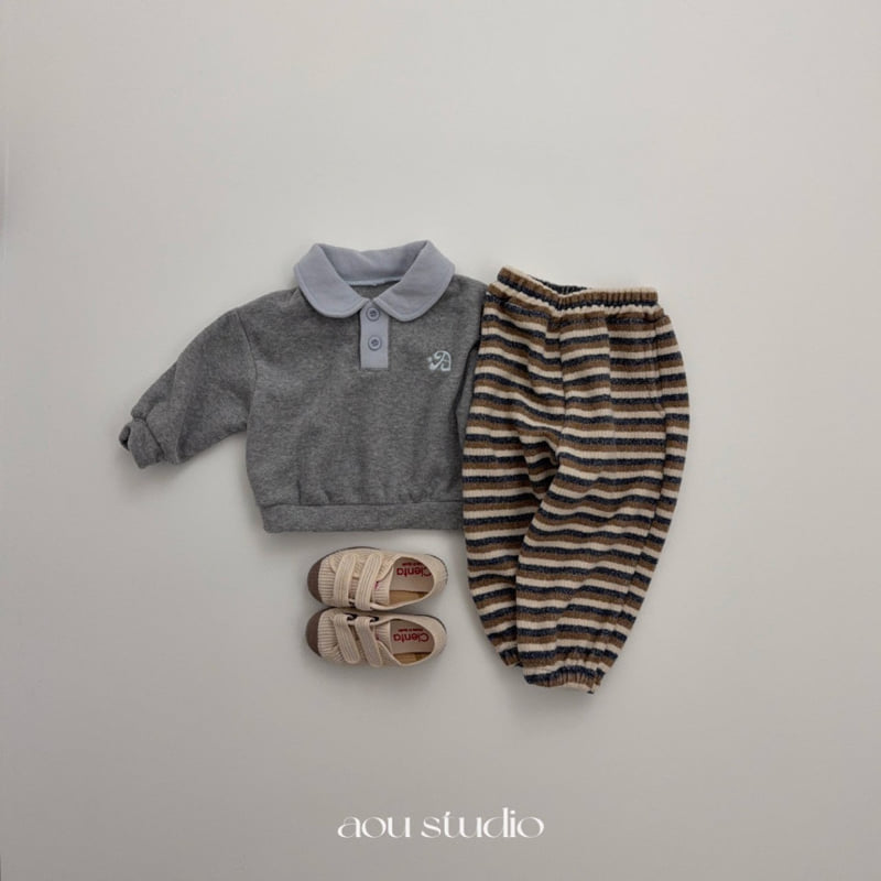 Aou Studio - Korean Baby Fashion - #onlinebabyboutique - Cookie Striped Jogger Pants - 5