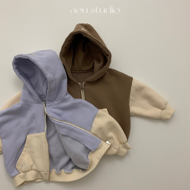 Aou Studio - Korean Baby Fashion - #onlinebabyshop - Melo Brushed Hoodie Zip-Up - 6