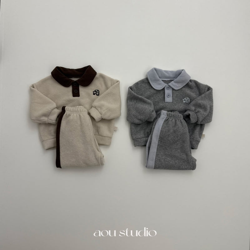 Aou Studio - Korean Baby Fashion - #onlinebabyshop - Kawa Collar Sweatshirt - 11