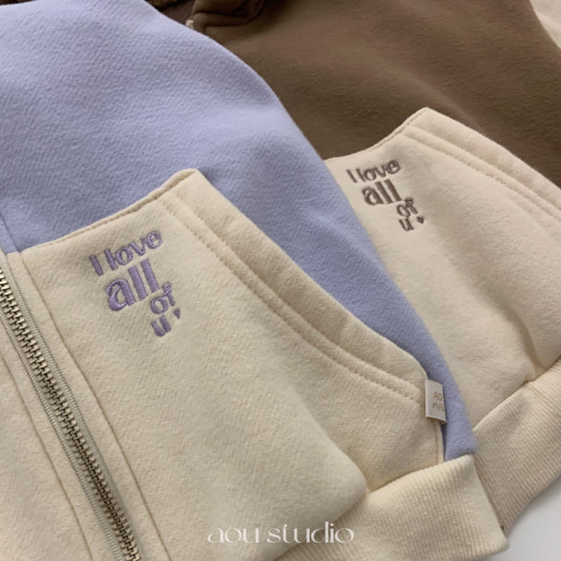 Aou Studio - Korean Baby Fashion - #smilingbaby - Melo Brushed Hoodie Zip-Up - 7