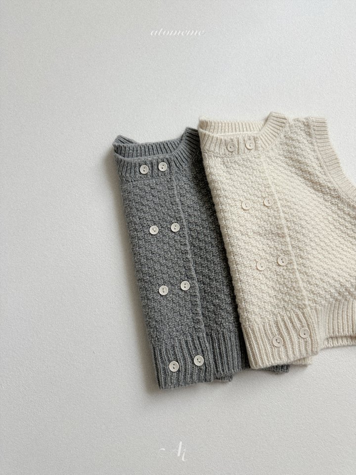 Atomeme - Korean Baby Fashion - #babyboutiqueclothing - Puffy Knit Vest - 3