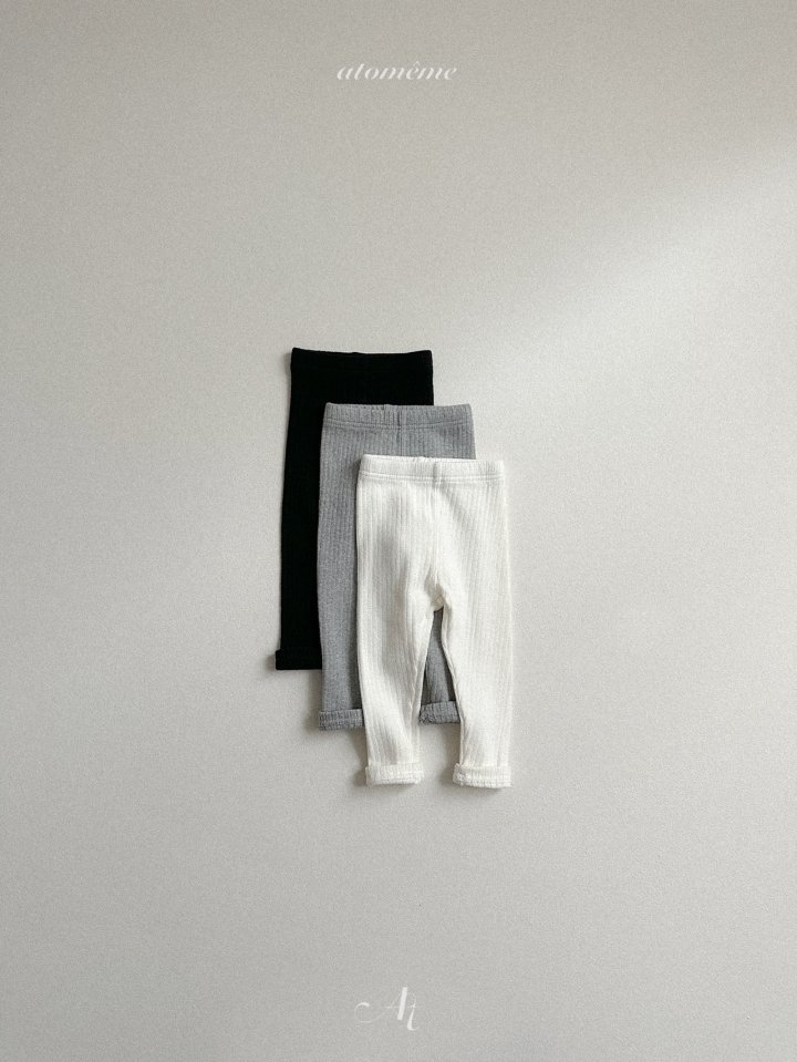Atomeme - Korean Baby Fashion - #babyboutiqueclothing - Winter Ribbed Leggings - 3