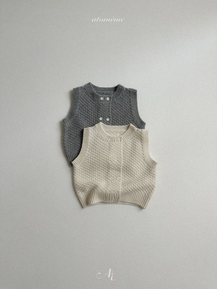 Atomeme - Korean Baby Fashion - #babyboutiqueclothing - Puffy Knit Vest - 4