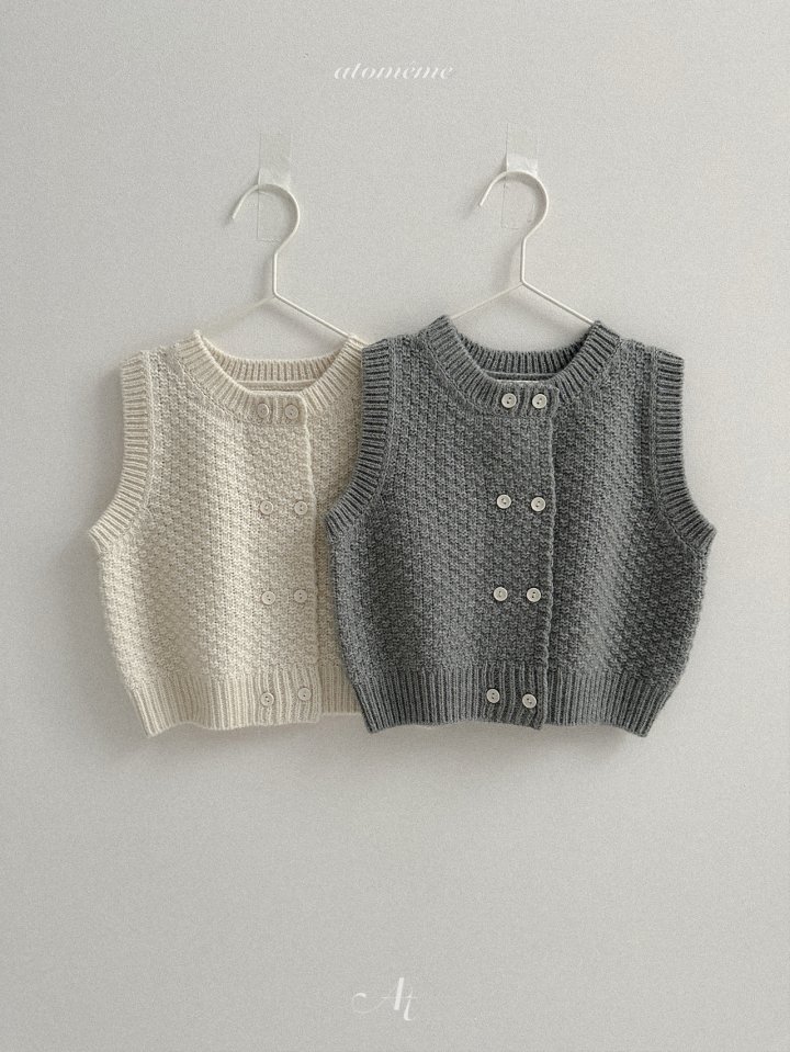 Atomeme - Korean Baby Fashion - #babyfashion - Puffy Knit Vest - 5