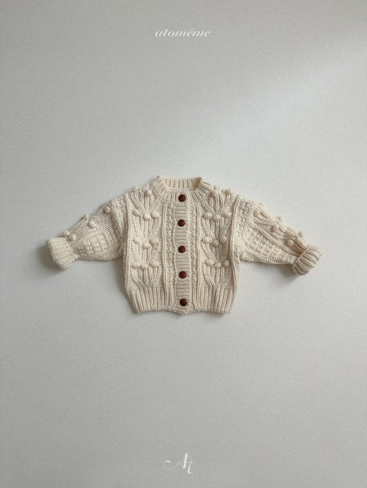Atomeme - Korean Baby Fashion - #babyfashion - Pom Cardigan - 3