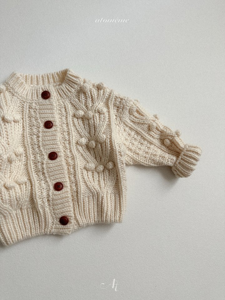 Atomeme - Korean Baby Fashion - #babyfashion - Pom Cardigan - 4