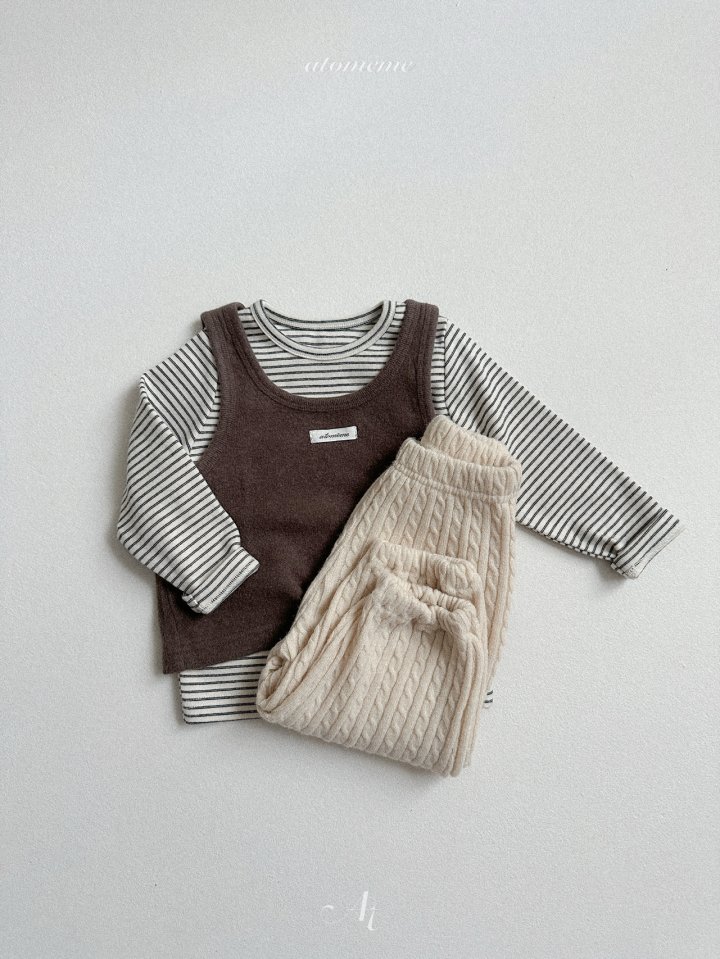Atomeme - Korean Baby Fashion - #babyoninstagram - Latte Vest - 9