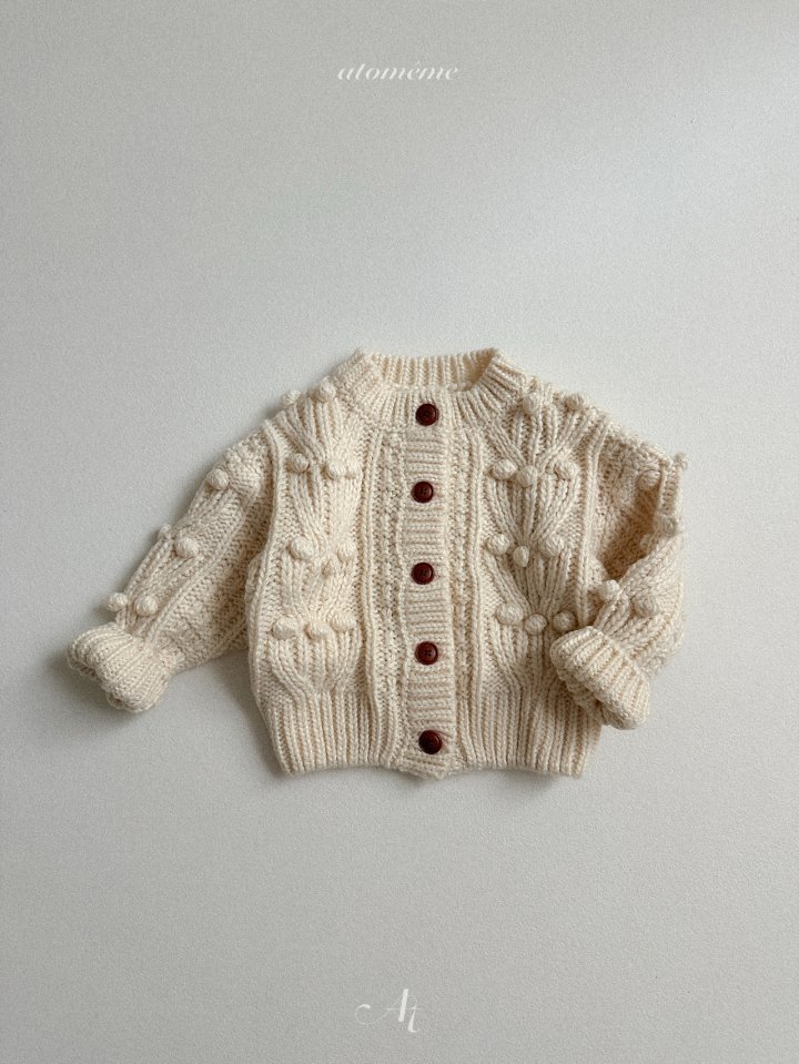 Atomeme - Korean Baby Fashion - #babyootd - Pom Cardigan - 8