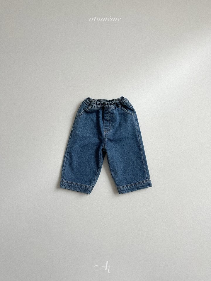 Atomeme - Korean Baby Fashion - #onlinebabyboutique - Half Cut Denim Pants - 3