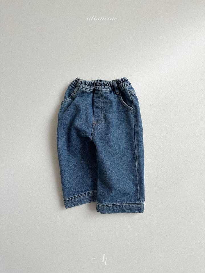 Atomeme - Korean Baby Fashion - #onlinebabyboutique - Half Cut Denim Pants - 4