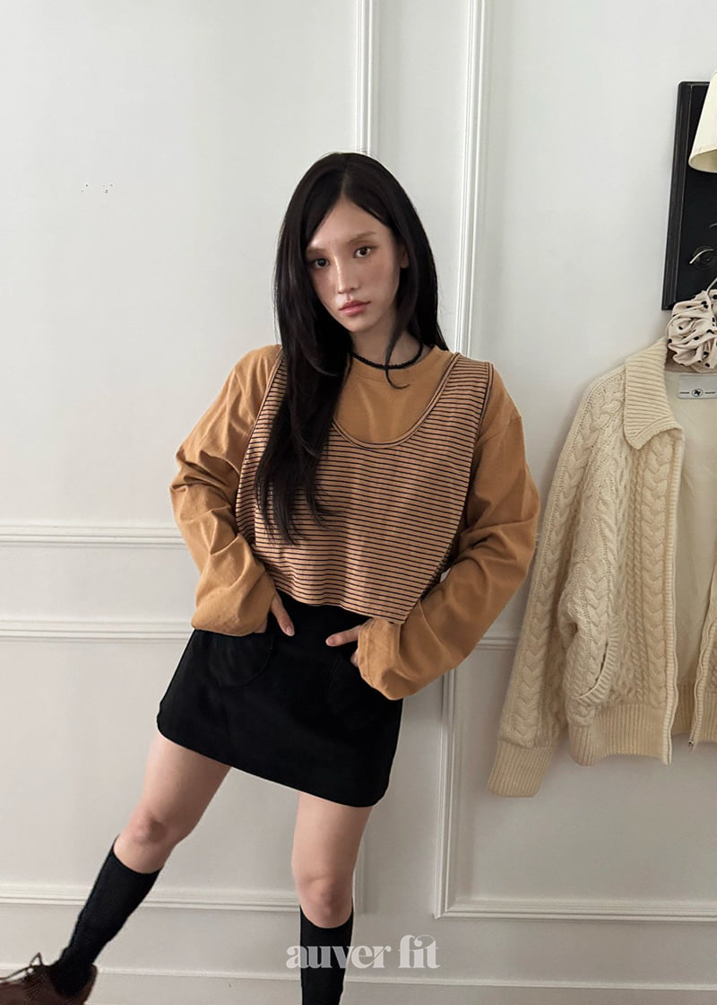Auver_Fit - Korean Women Fashion - #momslook - Stripe Vest Tee - 6