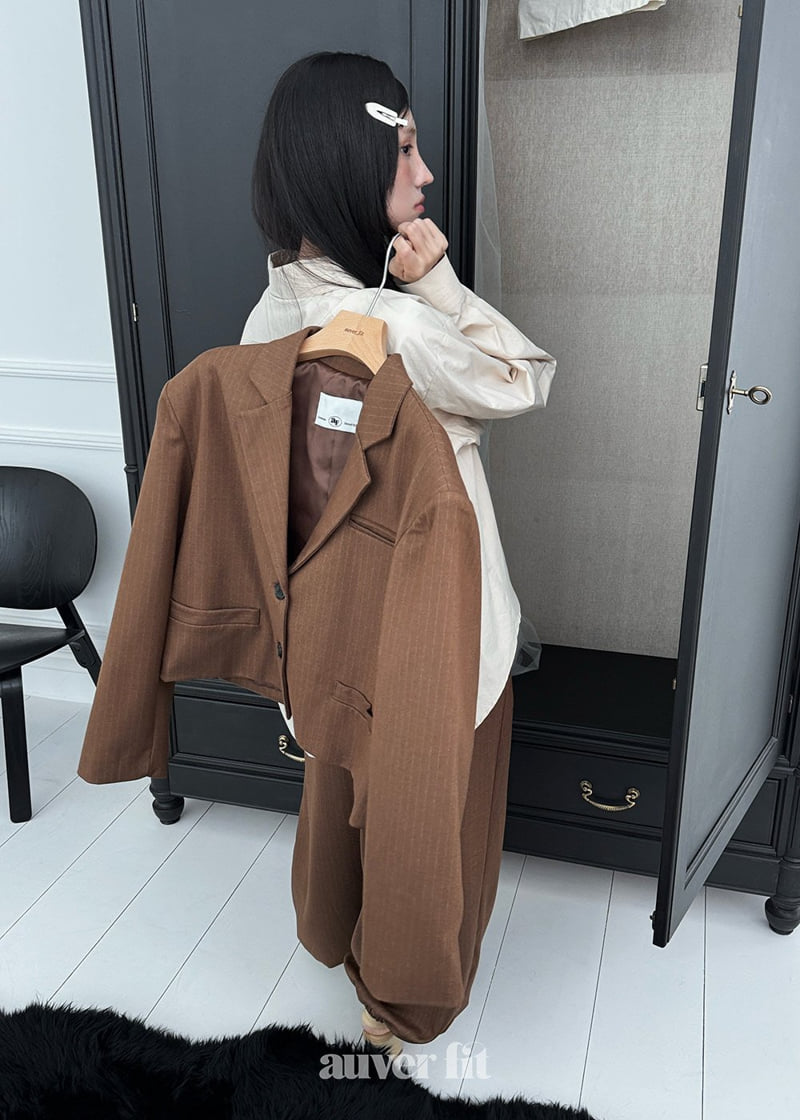 Auver_Fit - Korean Women Fashion - #momslook - Stripe Big Pants - 2