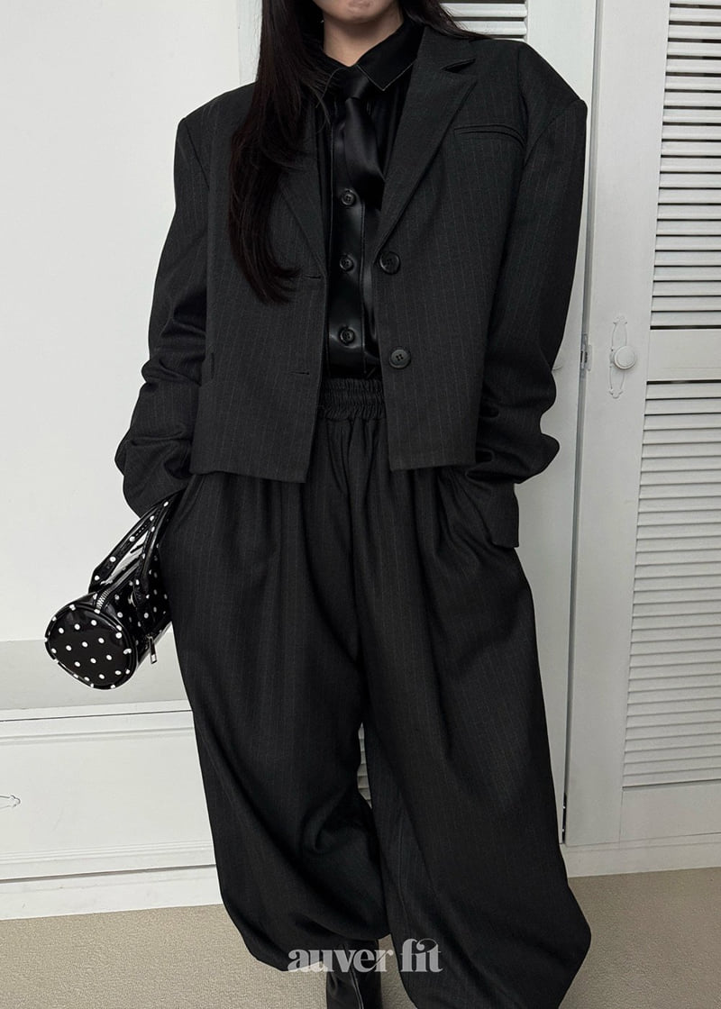 Auver_Fit - Korean Women Fashion - #pursuepretty - Stripe Crop Set - 9