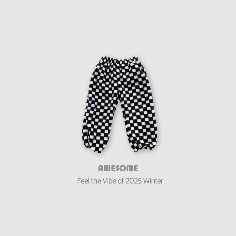 Awesome Bebe - Korean Children Fashion - #kidzfashiontrend - Checkerboard Fleece Pants - 4