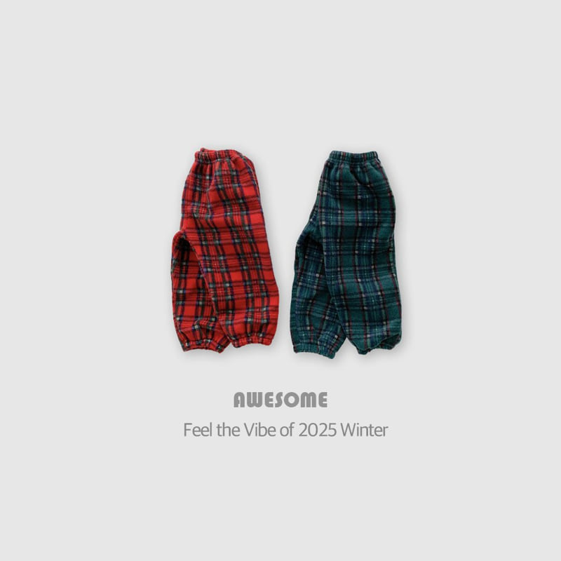 Awesome Bebe - Korean Children Fashion - #Kfashion4kids - Tartan Check Fleece Pants - 3