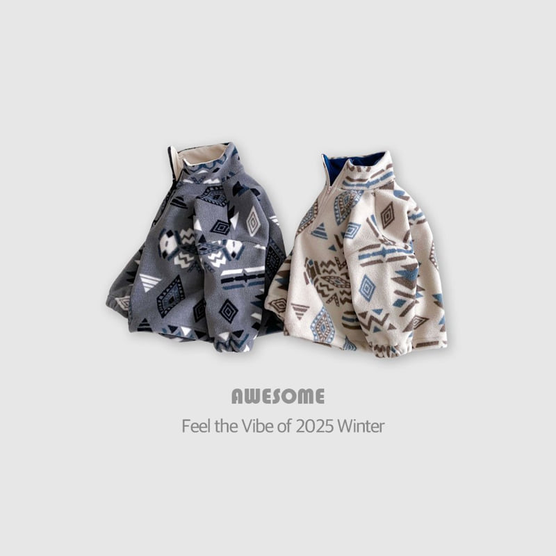 Awesome Bebe - Korean Children Fashion - #childofig - Ethnic Fleece Half-Zip - 2