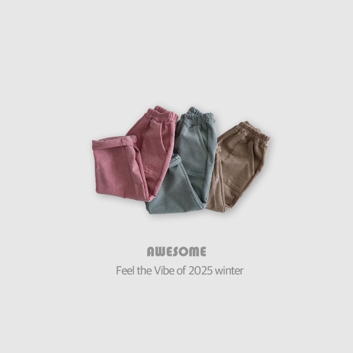 Awesome Bebe - Korean Children Fashion - #childofig - Brushed Corduroy Tapered Pants - 9