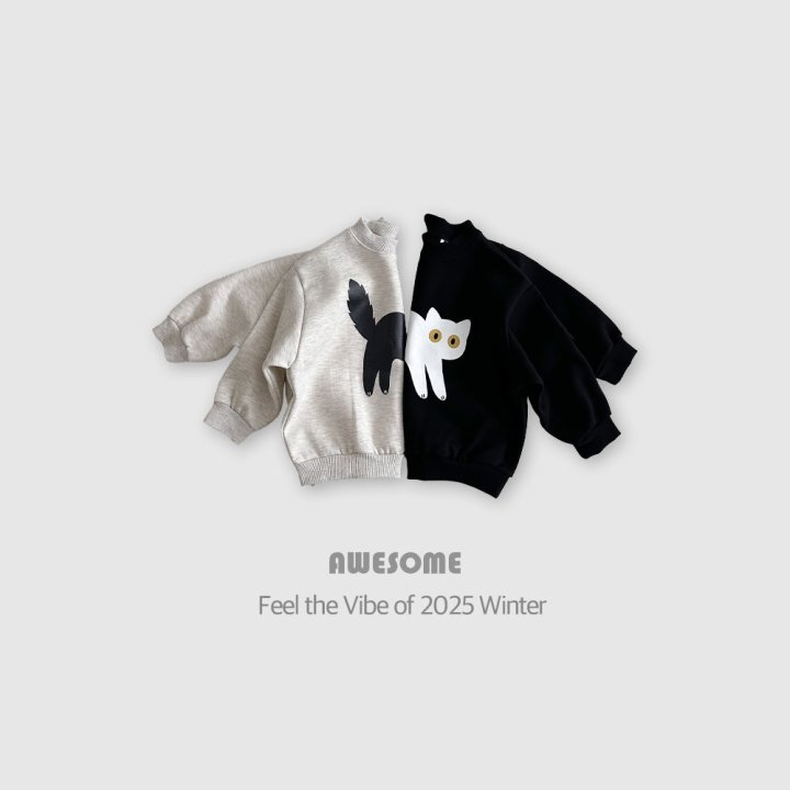 Awesome Bebe - Korean Children Fashion - #childofig - Cats Brushed Sweatshirt - 7