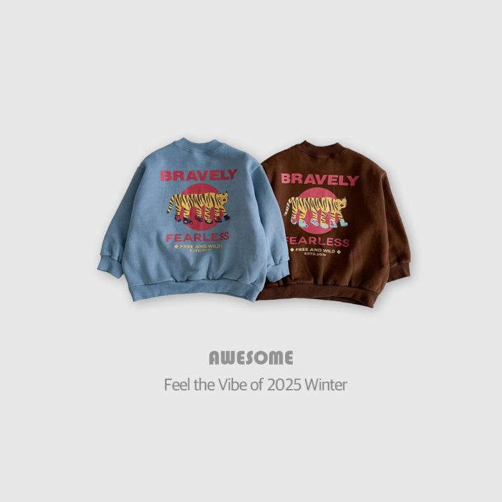 Awesome Bebe - Korean Children Fashion - #childofig - Tiger Print Fleece Sweatshirt - 7