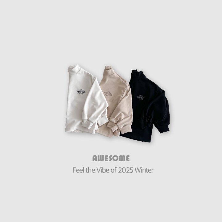 Awesome Bebe - Korean Children Fashion - #childofig - Bro Soft Loose Fit Mock Neck Tee