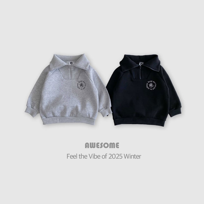 Awesome Bebe - Korean Children Fashion - #childrensboutique - High Neck Embroidered Collar Sweatshirt