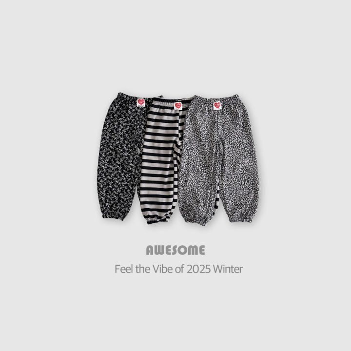 Awesome Bebe - Korean Children Fashion - #childrensboutique - Patterned Mink Jogger Pants