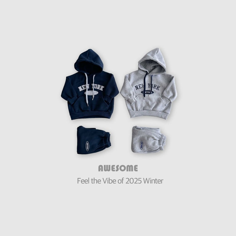 Awesome Bebe - Korean Children Fashion - #designkidswear - Fleece New York Hoodie Set - 3