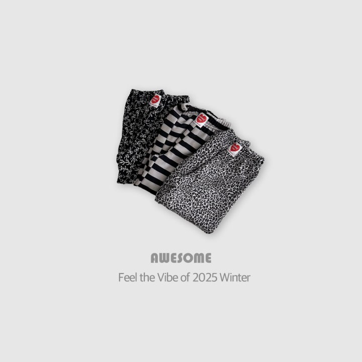 Awesome Bebe - Korean Children Fashion - #designkidswear - Patterned Mink Jogger Pants - 2
