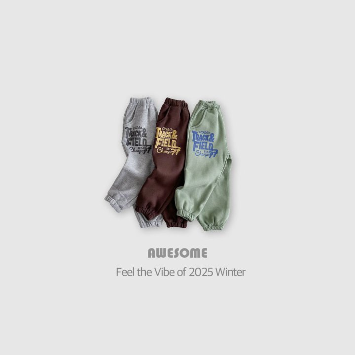 Awesome Bebe - Korean Children Fashion - #designkidswear - Brushed Track Field Pants