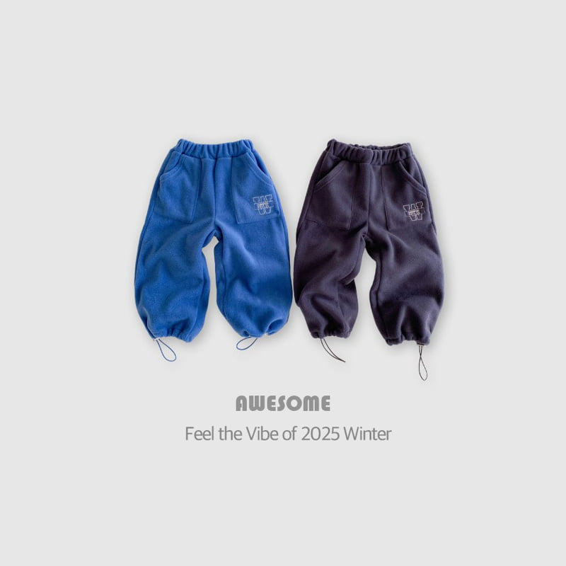 Awesome Bebe - Korean Children Fashion - #discoveringself - Embroidered Fleece Two-Way Pants