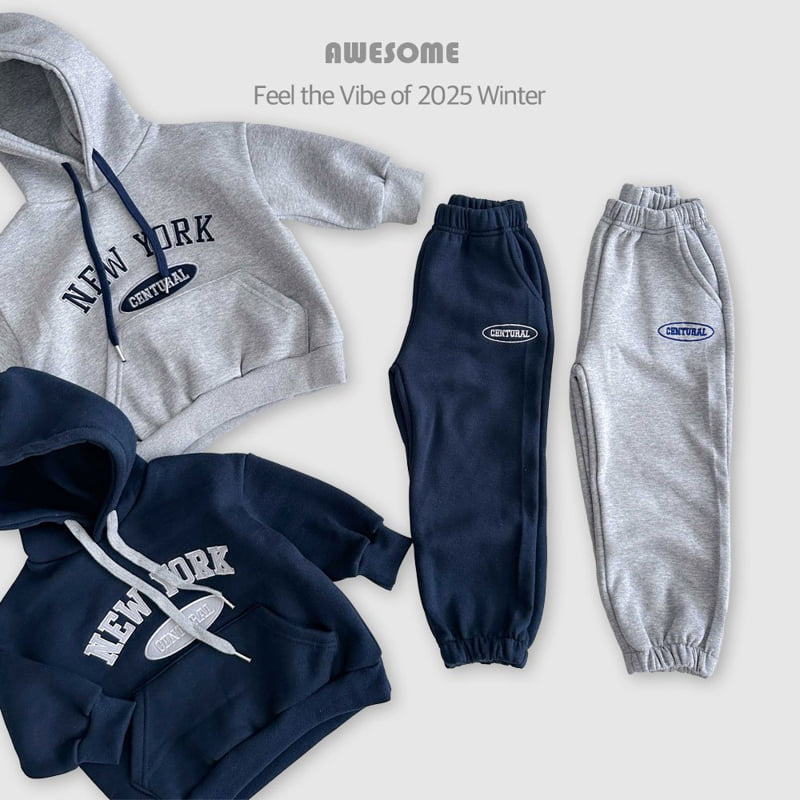 Awesome Bebe - Korean Children Fashion - #fashionkids - Fleece New York Hoodie Set - 5