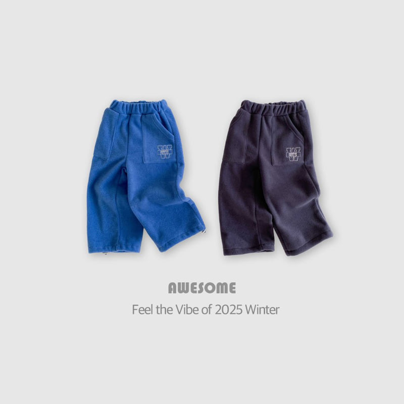 Awesome Bebe - Korean Children Fashion - #fashionkids - Embroidered Fleece Two-Way Pants - 2