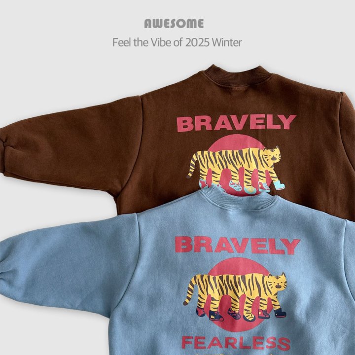 Awesome Bebe - Korean Children Fashion - #fashionkids - Tiger Print Fleece Sweatshirt - 11