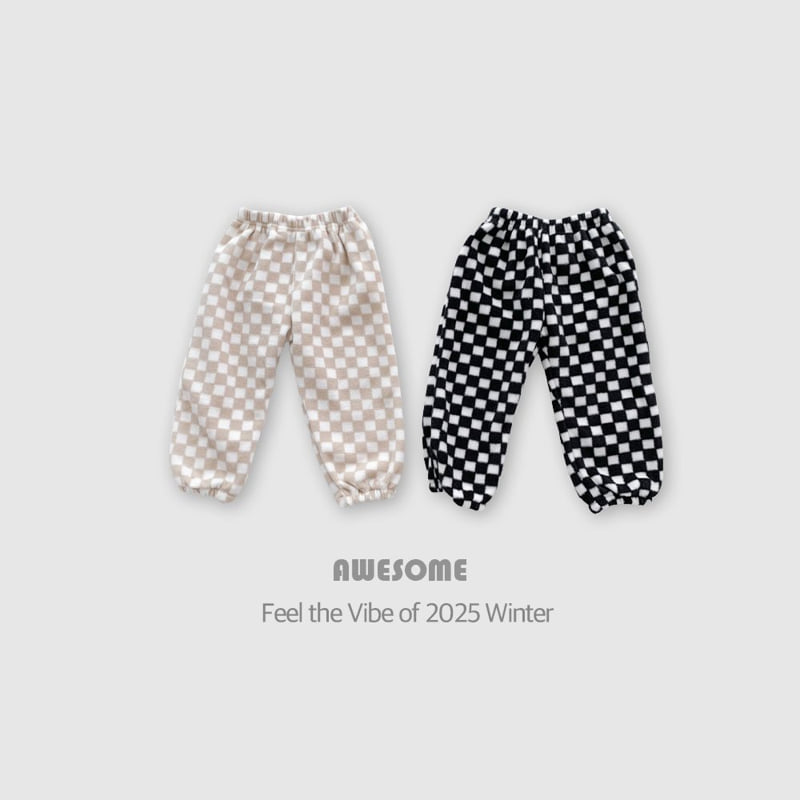 Awesome Bebe - Korean Children Fashion - #kidsshorts - Checkerboard Fleece Pants