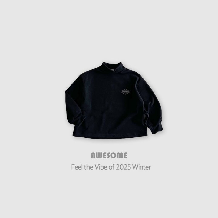 Awesome Bebe - Korean Children Fashion - #kidsshorts - Bro Soft Loose Fit Mock Neck Tee - 7