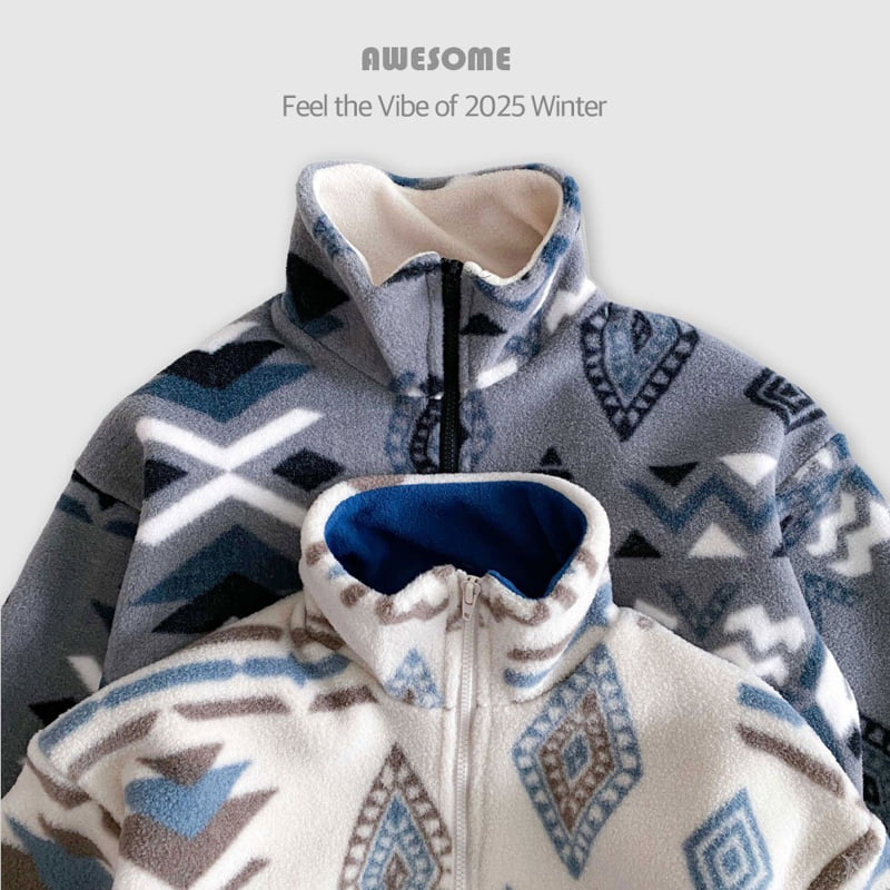 Awesome Bebe - Korean Children Fashion - #kidsstore - Ethnic Fleece Half-Zip - 9