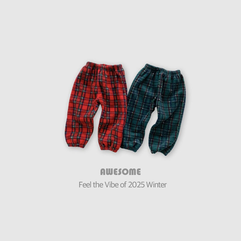 Awesome Bebe - Korean Children Fashion - #kidsstore - Tartan Check Fleece Pants