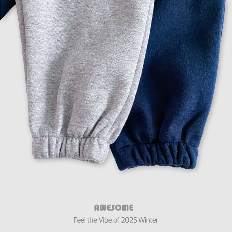 Awesome Bebe - Korean Children Fashion - #kidzfashiontrend - Bear Half-Zip Top Bottom Set - 9