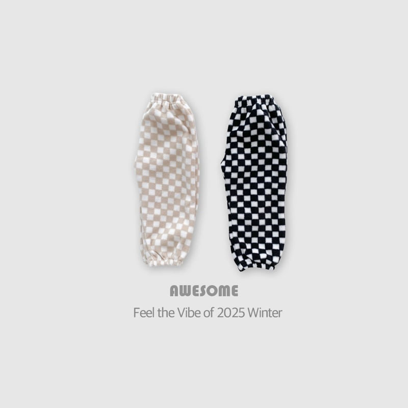 Awesome Bebe - Korean Children Fashion - #kidzfashiontrend - Checkerboard Fleece Pants - 3