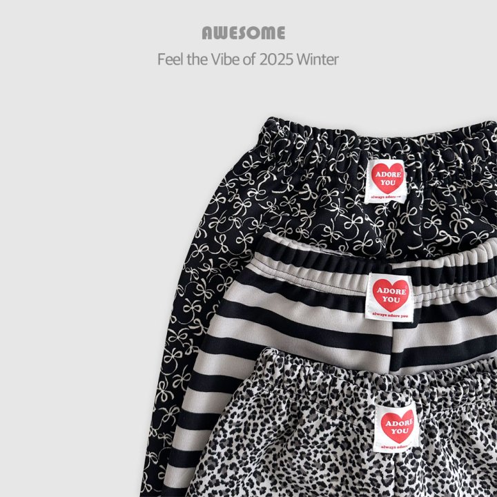 Awesome Bebe - Korean Children Fashion - #kidzfashiontrend - Patterned Mink Jogger Pants - 7